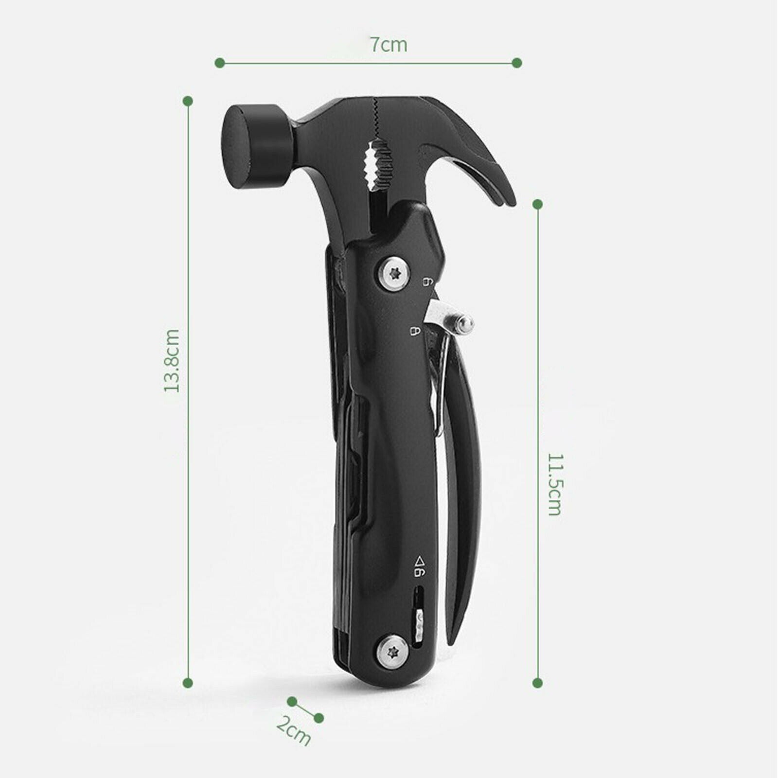Multitool Hammer 12-in-1 Camping Fishing Emergency Tools for Men Gifts