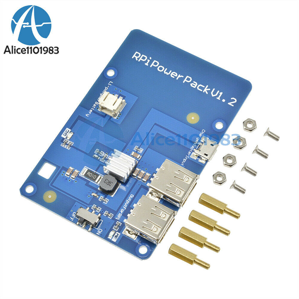 Dual Usb Output Lithium Battery Powerpack Expansion Board for Raspberry Pi3