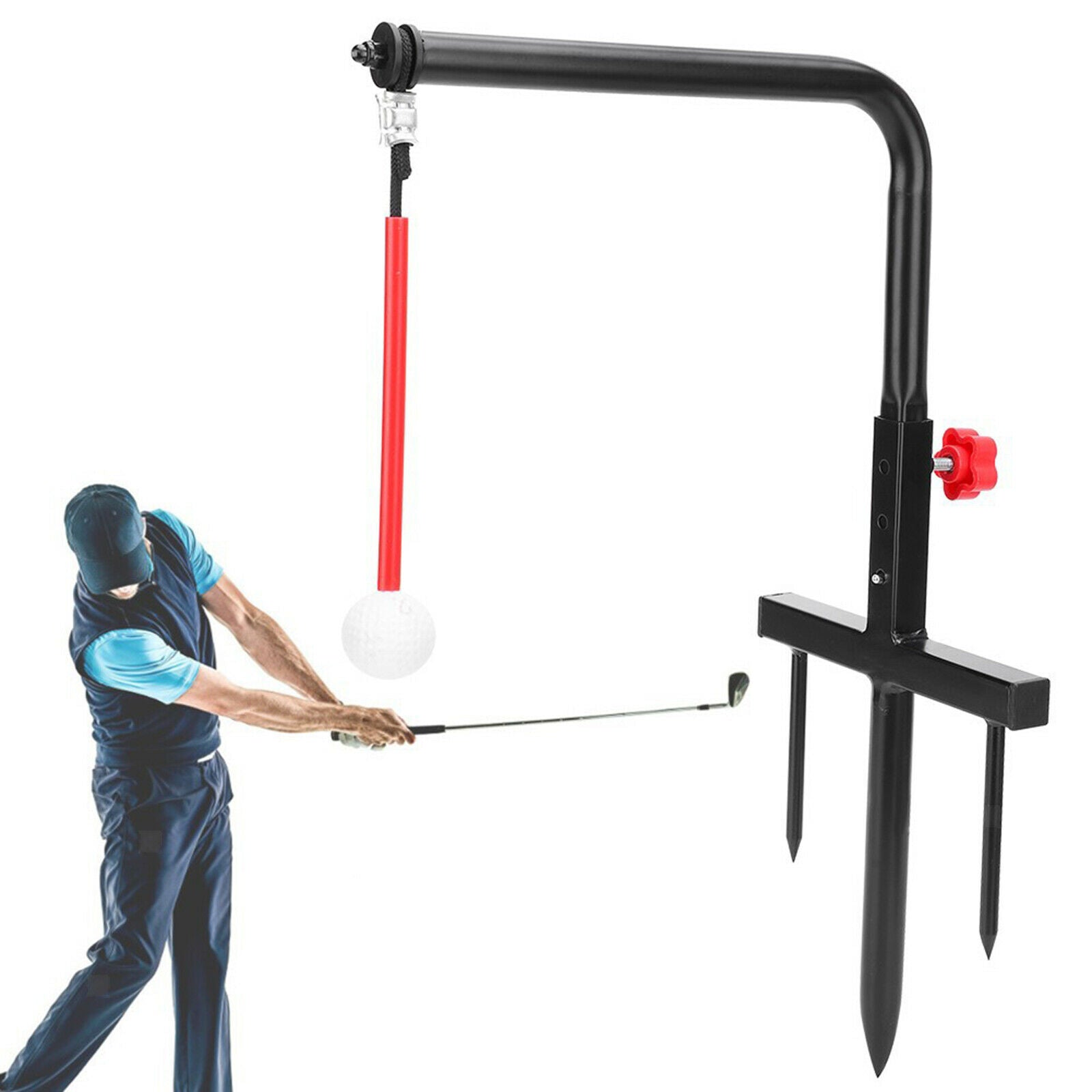 Adjustable Hight Golf Swing Trainer Aid Device Practice Tempo Speed Exercise