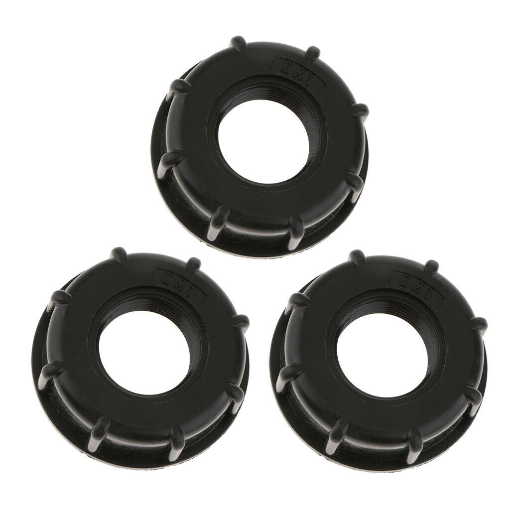 3PCS IBC Water Tote Tank Adapter Hose Cap for 60mm Thick Thread Outlet 1inch