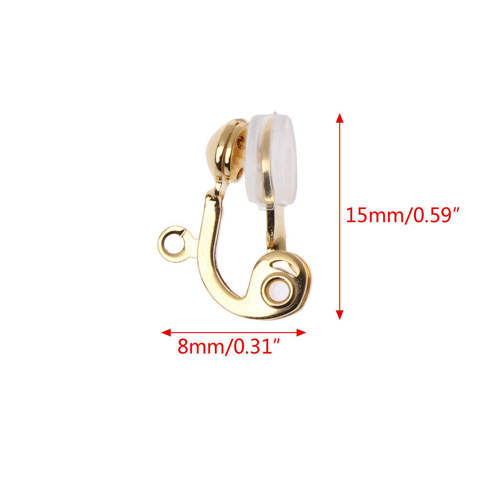 10Pc Clip-on Non-pierced Earring Converter Ear Hoop With Comfort Earring Cushion