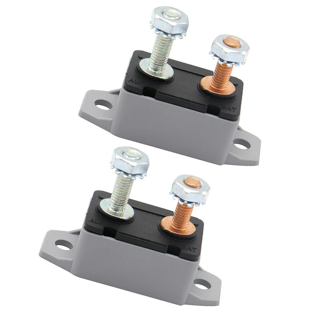 2Pcs Circuit Breaker Battery Fuse Automatic Reset Car Boat 30A 12V/24V