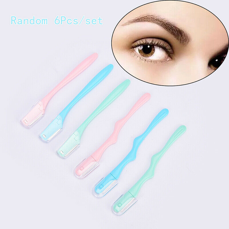 6pcs Women Eyebrow Razor Trimmer Blade Removal Tool Shaver Face Lip Hair .l8