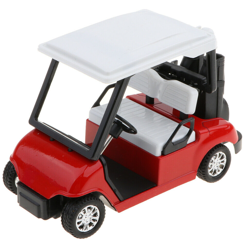 3pcs/set Alloy Pull Back Golf Cart Assorted Colors (Red, Blue and White)