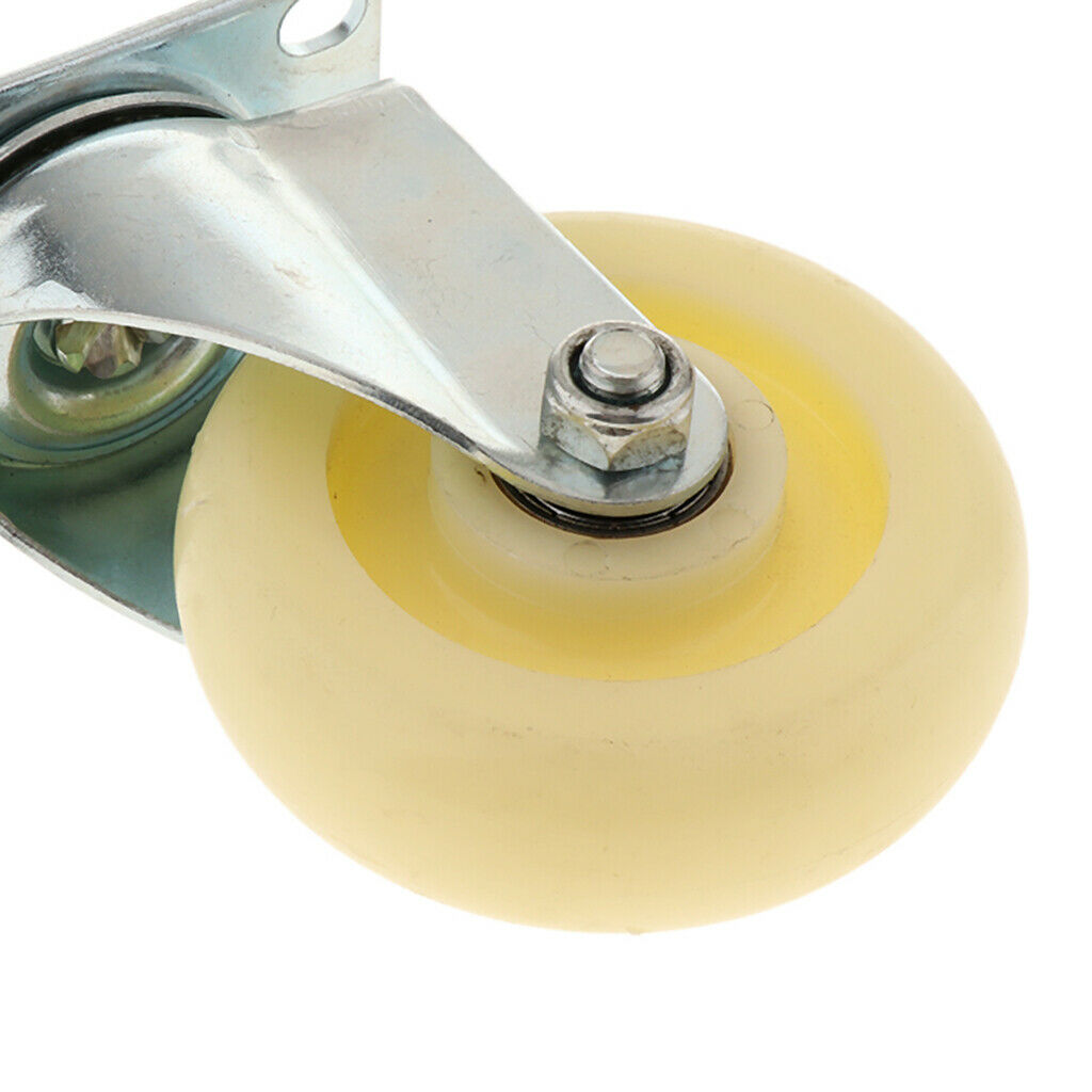 1 Piece 4 inch Rubber Single Wheel Top Plate Fixed Casters