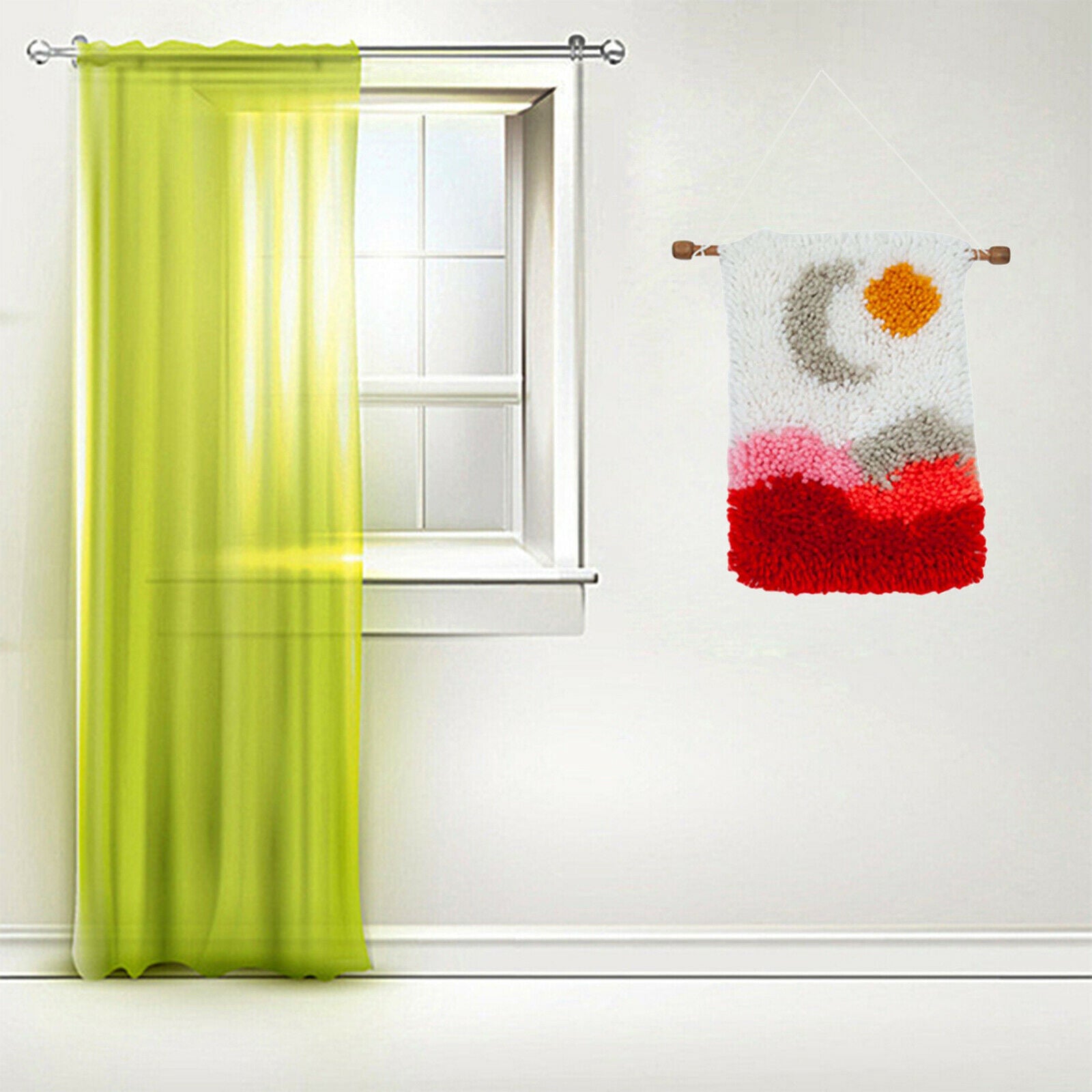 Cartoon Latch Hook Tapestry Carpets Cushion Mat Kits for Beginners Sun Moon