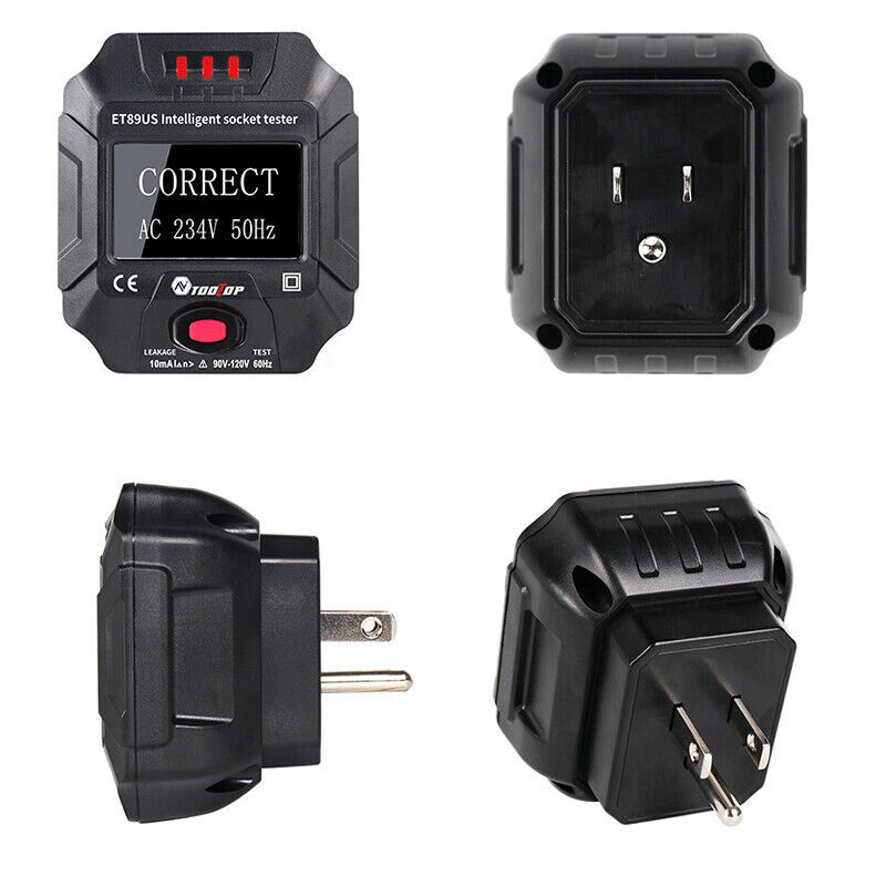 2X(TOOLTOP ET89 Socket Detector Digital Display Electric Socket Tester VoltA8N4)