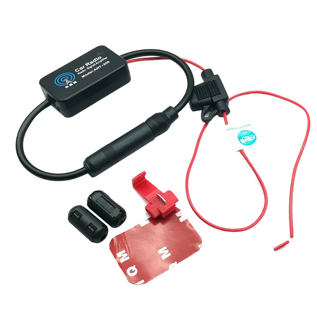 Car Automobile Arial Radio AM/FM Signal Antenna Amplifier Booster Black