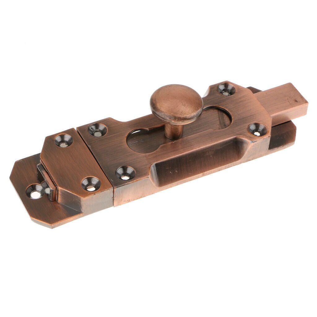 Zinc Alloy Door Slide Hasp Lock Gate Latchbolt Safety Guard Red Copper 4inch