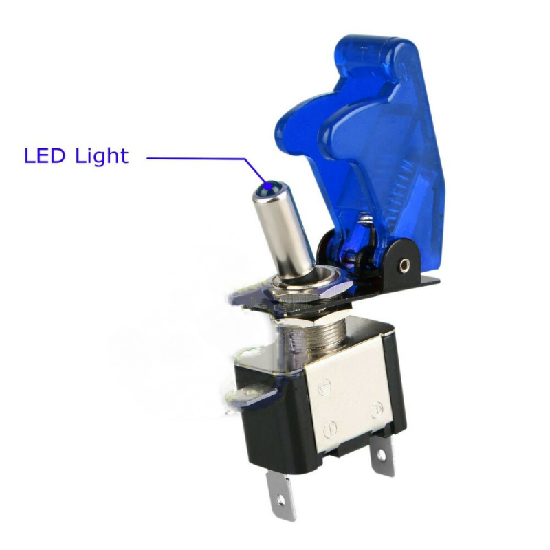 2X Blue Cover LED Toggle Switch Racing SPST ON/OFF 20A ATV 12V New For Car Truck