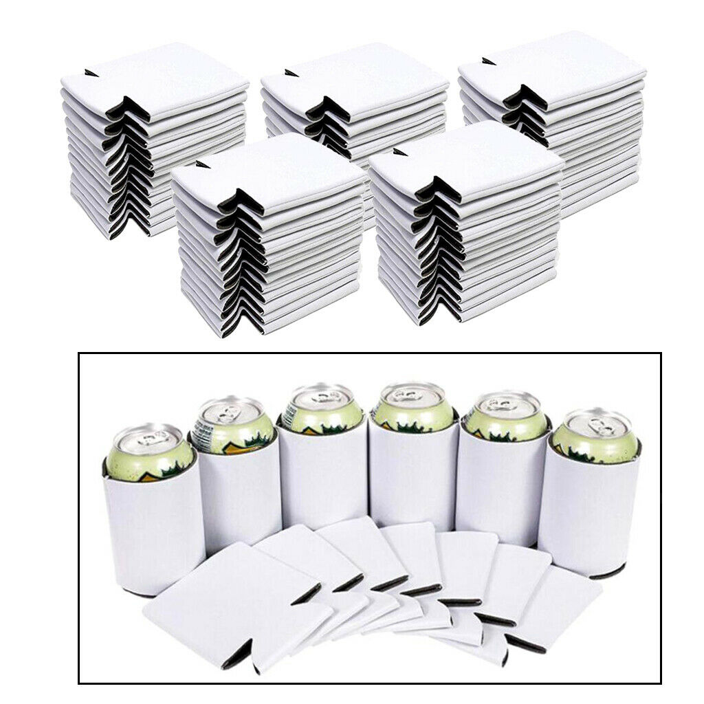 50pcs Insulated Beer Can Coolers Sleeves Reusable Drink Caddies Soda Holder