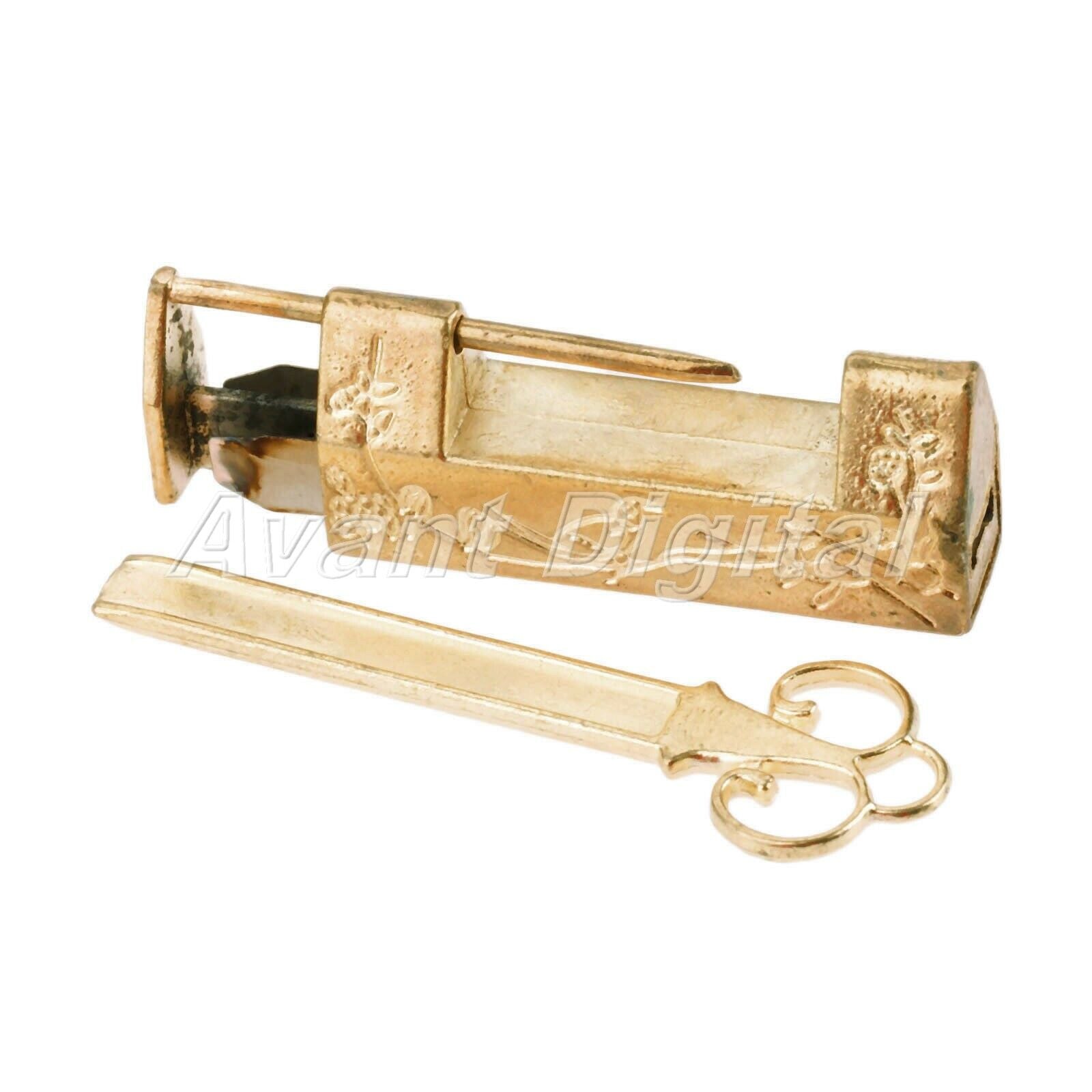 42*10*18mm Carve Flower Bird Padlock & Key Cabinet Jewelry Box Suitcase Hardware