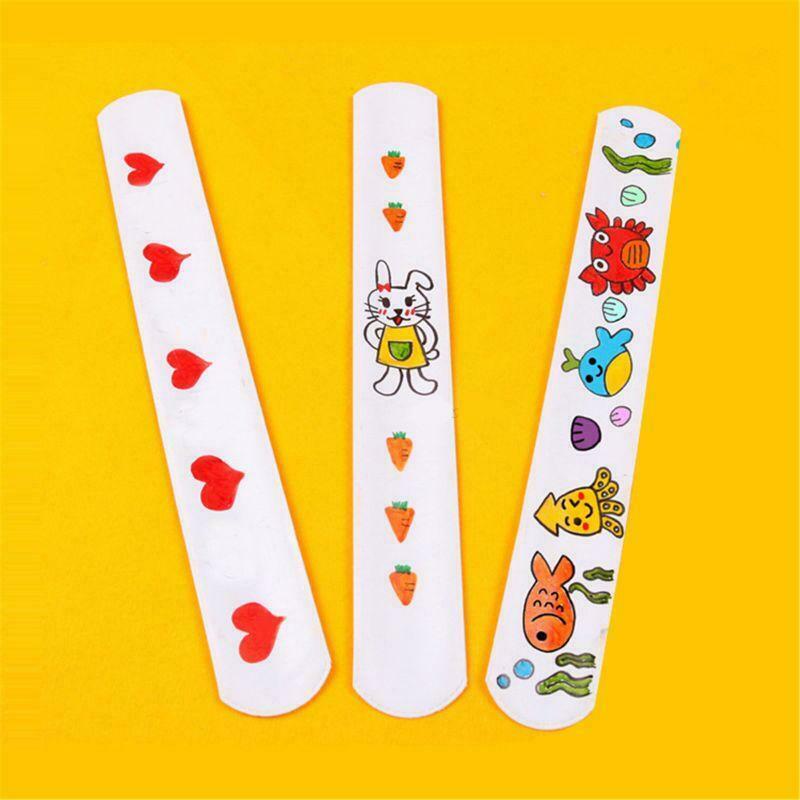 12 Pcs DIY Blank Slap Bracelets Party Favors Easter Gifts for Kids Art Craft