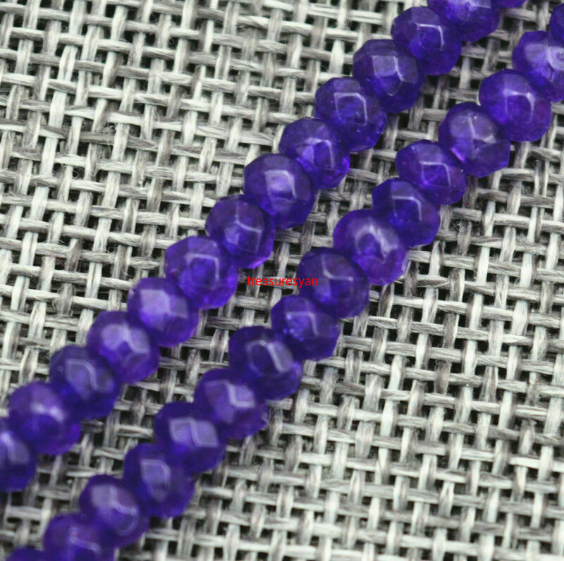 New NATURAL  2X4mm FACETED Amethyst BEADS NECKLACE 18â€ AAA