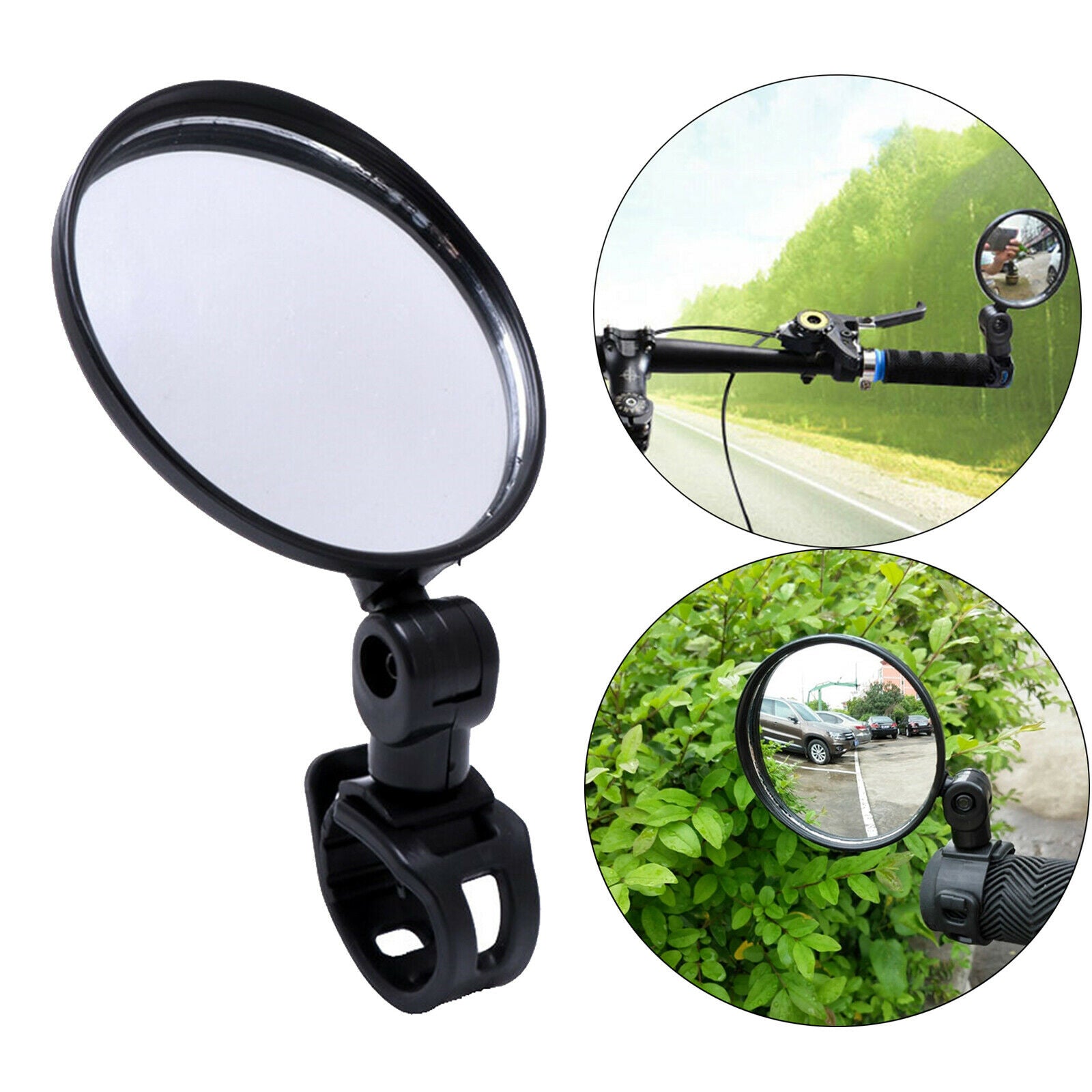 Black 15-35mm Bicycle Rear View Mirror HandleBar Side for Electric Bicycle