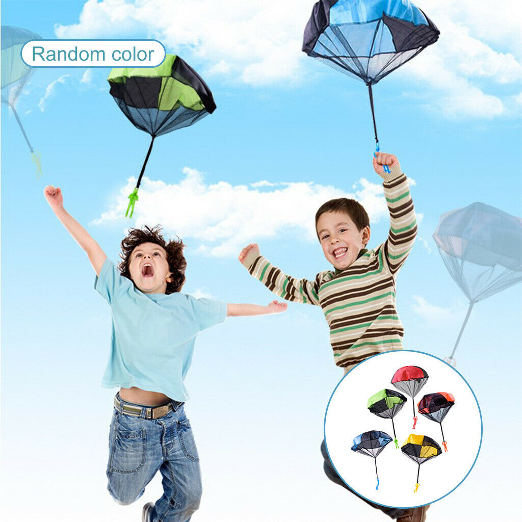 5/Set Children Colorful Hand Throwing Play Parachute Flying Toys Educational