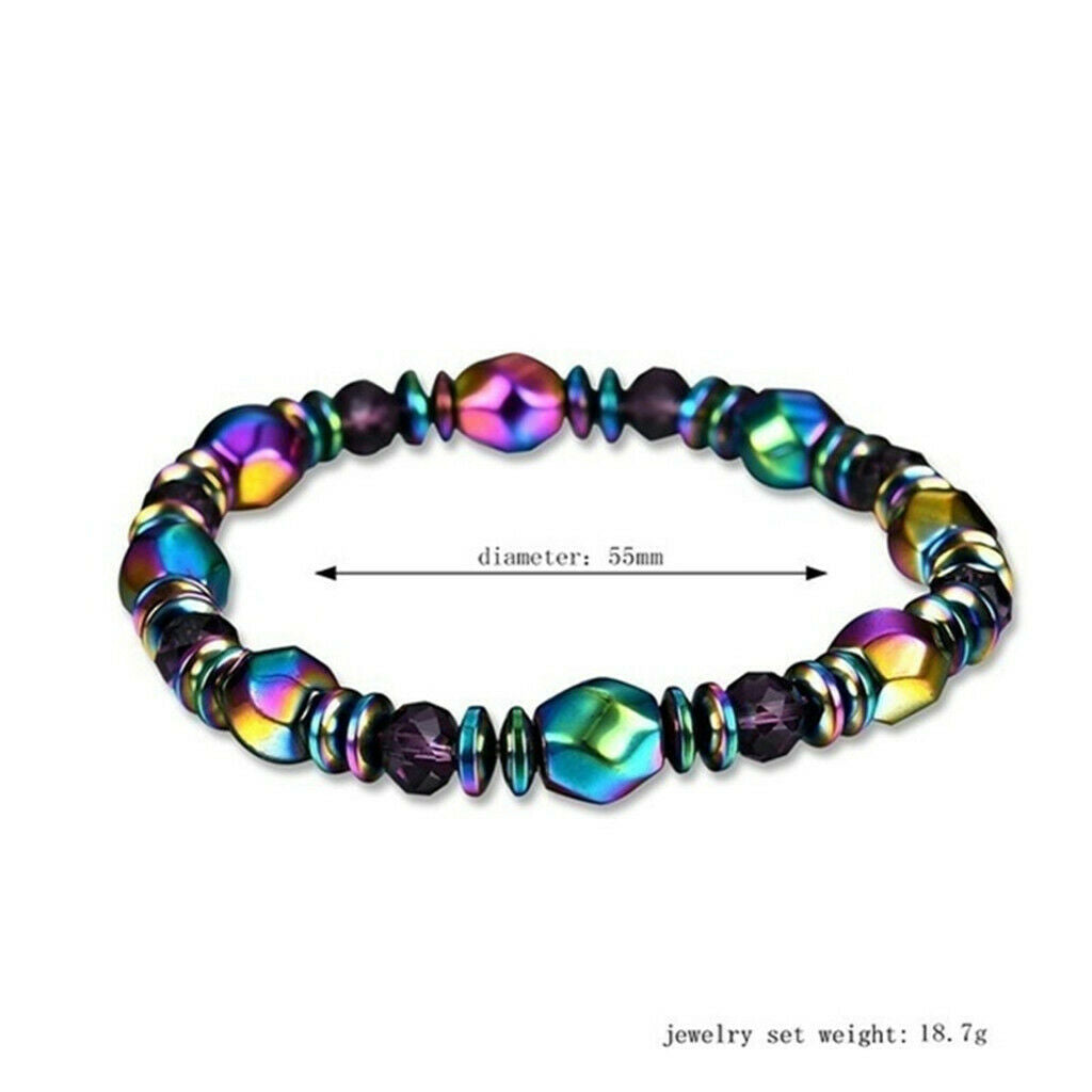 Metal Energy Hematite Magnetic Therapy Bracelet Electroplated Beads