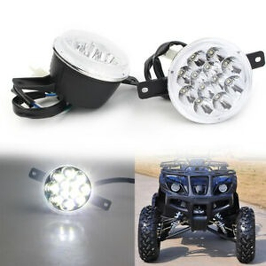 2* LED HEADLIGHT 3 wire ATV Quad GY6 150CC 250CC Taotao Coolster Peace Utility