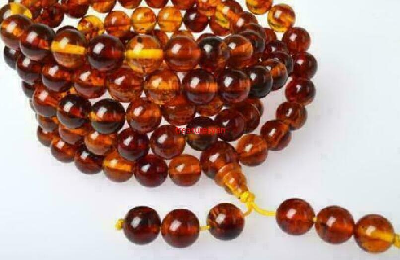 Hot 108 beads 10mm Baltic sea exquisite and high-end natural tea amber chain