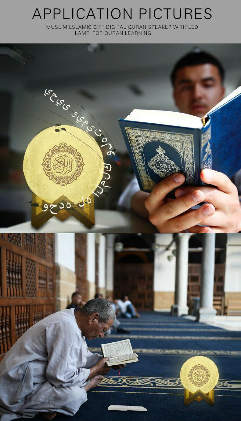 Quran Bluetooth Speakers Colorful Remote Control Small Moonlight LED Night Light