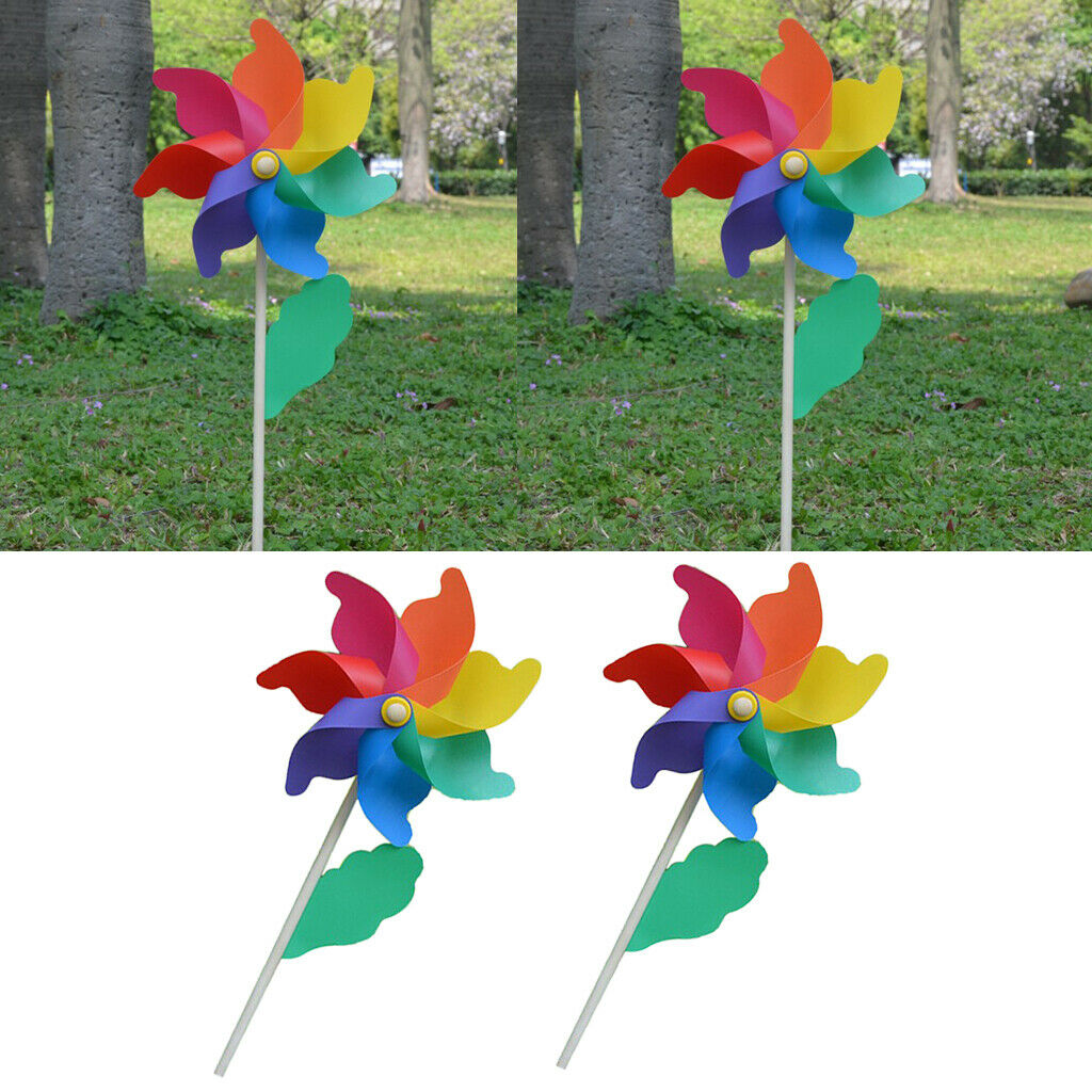 2X 56cm Height Windmills Wind Spinner Outdoor Lawn Field Yard Park Ornament