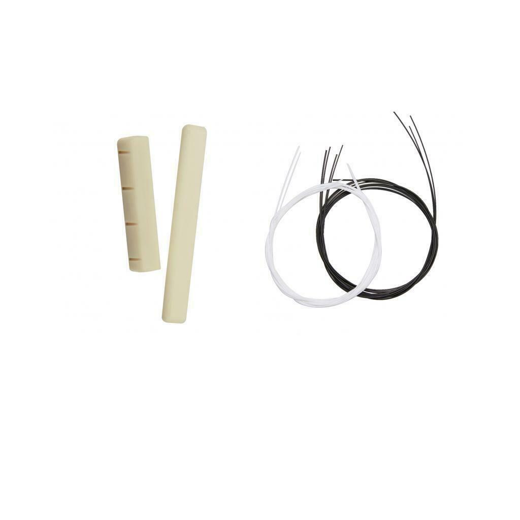 2 Set Ukulele Replacement String + Saddle Nut Hawaii 4 String Guitar Accessory
