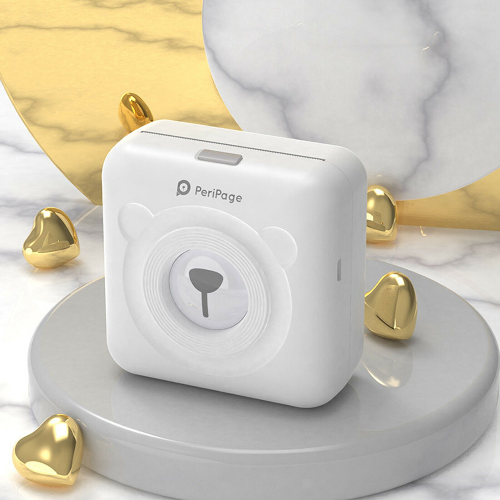 Pocket Thermal Paper Photo Printer USB Bluetooth Printing with Paper White