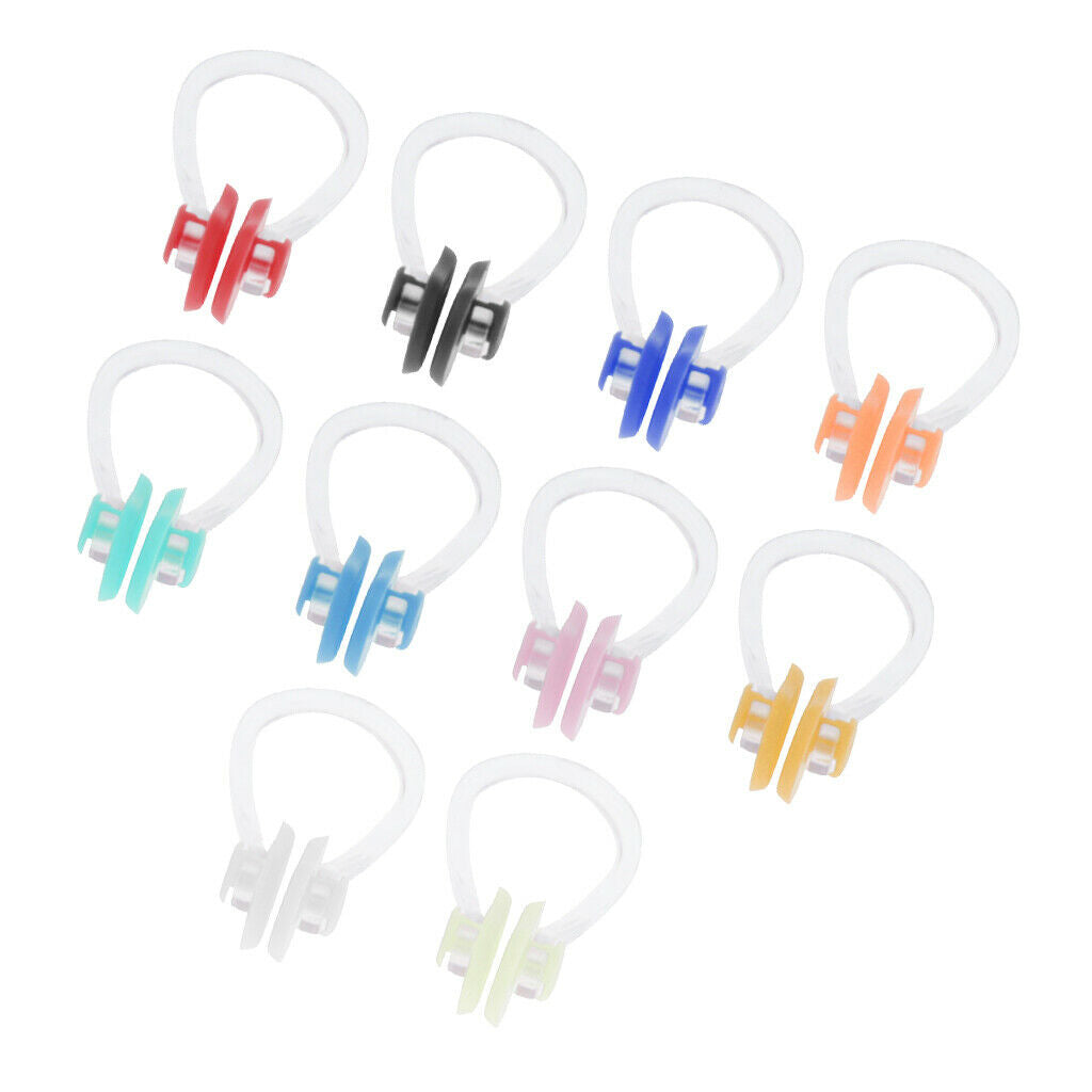 10x Silicone Swimming Nose Clip Ear Plug Pool Sea Swimmer Anti- Noseclip