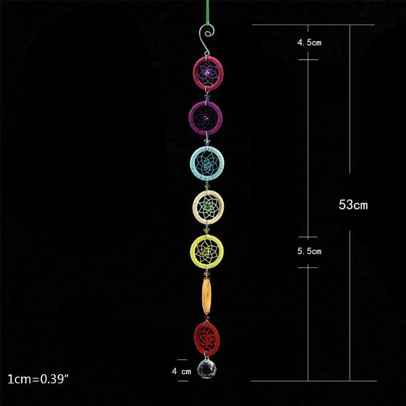 Chakra Dream Catcher with 40mm Crystal Chandelier Ball Prism Suncatcher Handmade