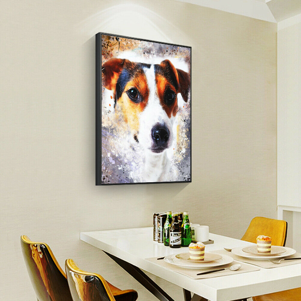 5D DIY Full Round Diamond Painting Dog Handmade Cross Stitch Art Home Decor @