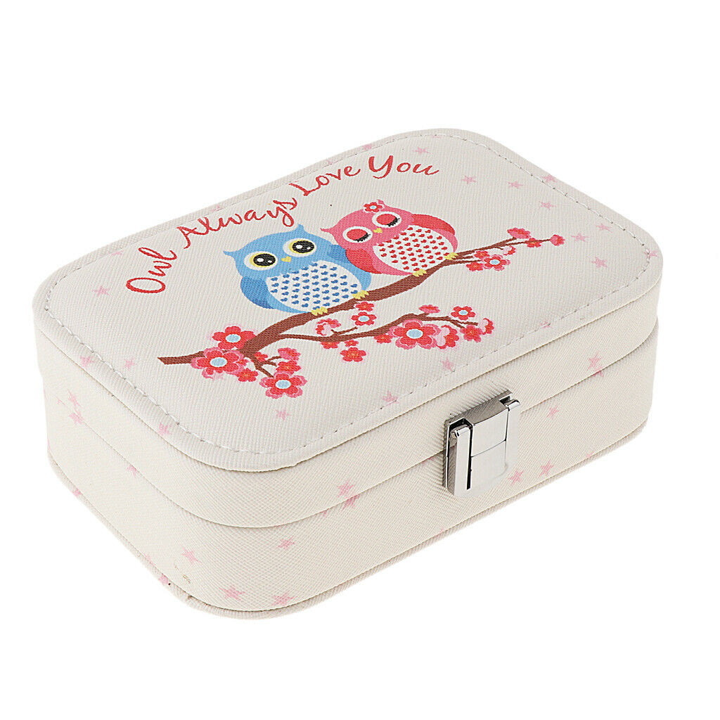 Small PU Leather Travel Jewelry Box Case for Rings Earrings Necklace Style 4