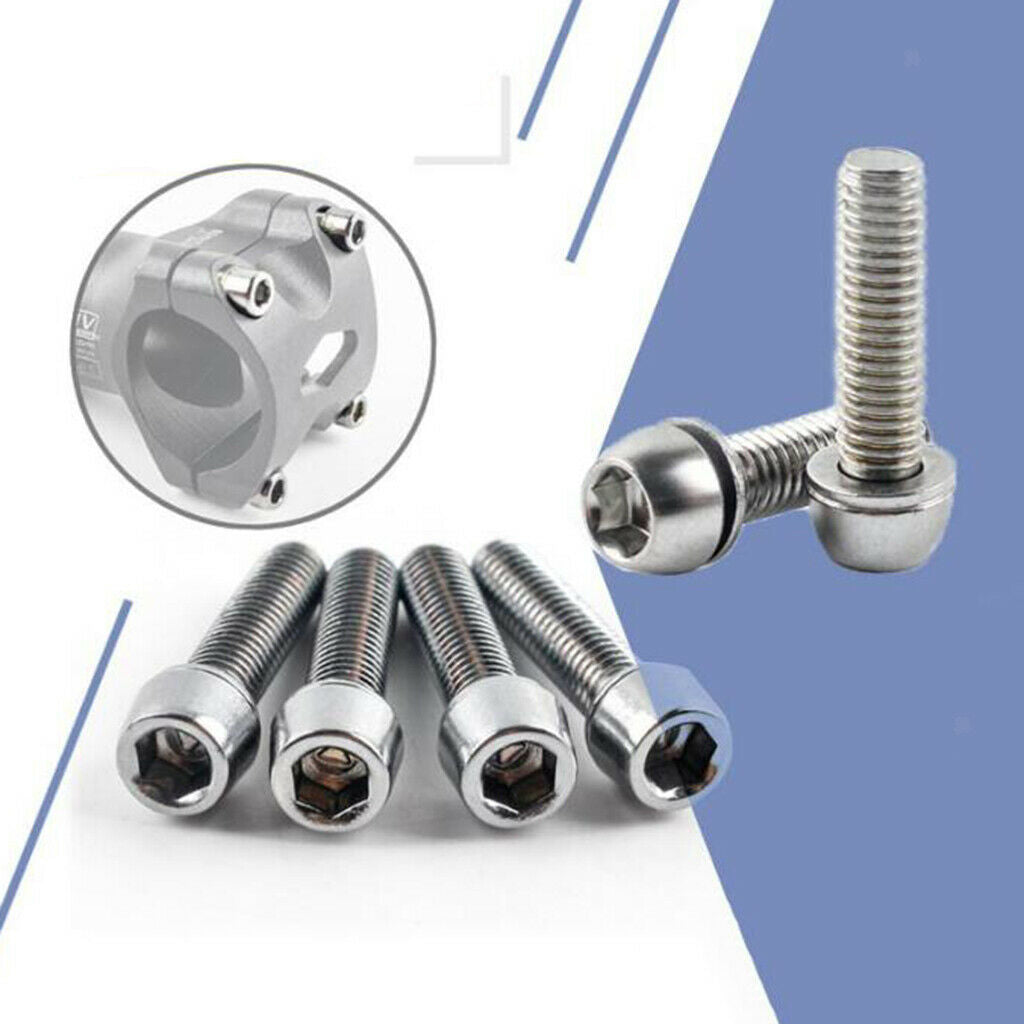 10pcs Bike Stem Screw Bicycle Bolts M5/M6x20mm Road Mountain Bike Bolt M5