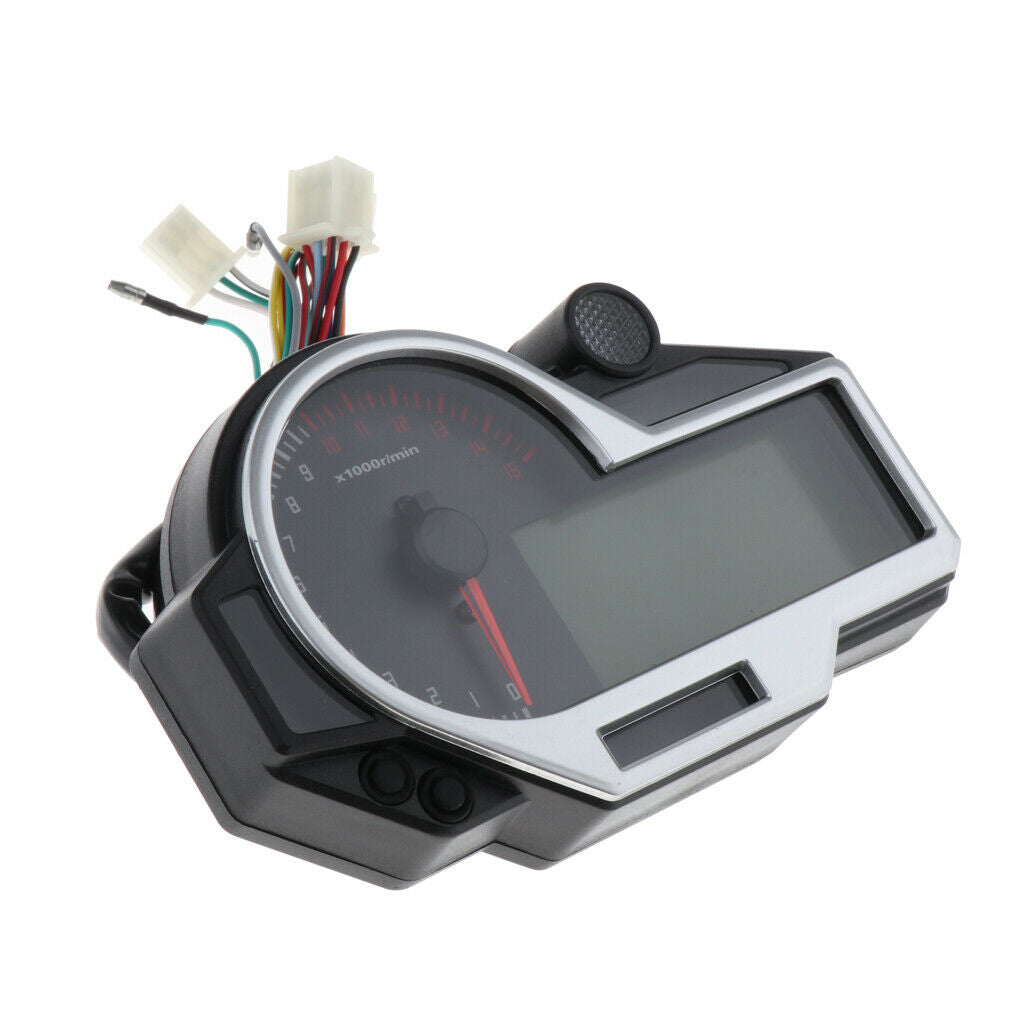 Universal Motorcycle 15000RPM Digital LCD Odometer Speedometer Tachometer