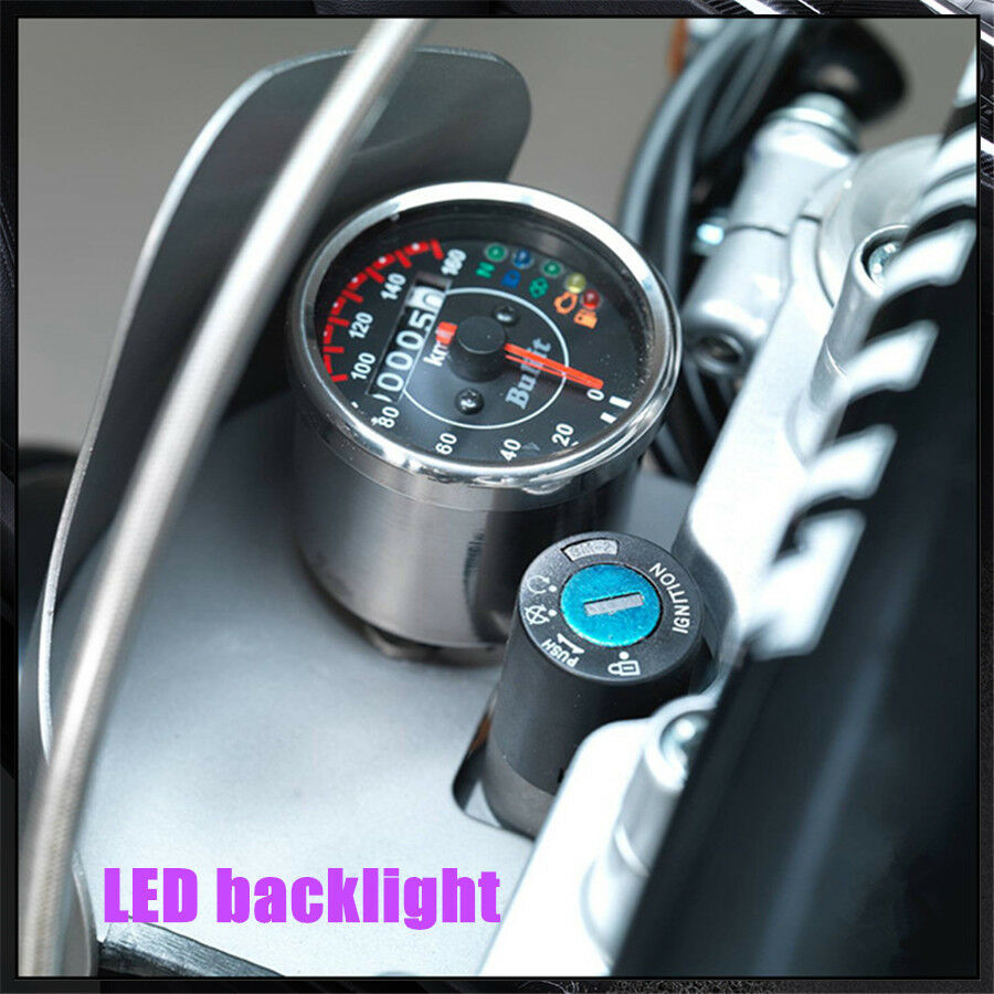 Retro motorcycles mini Stainless steel mechanical odometer speedometer KM/H MPH