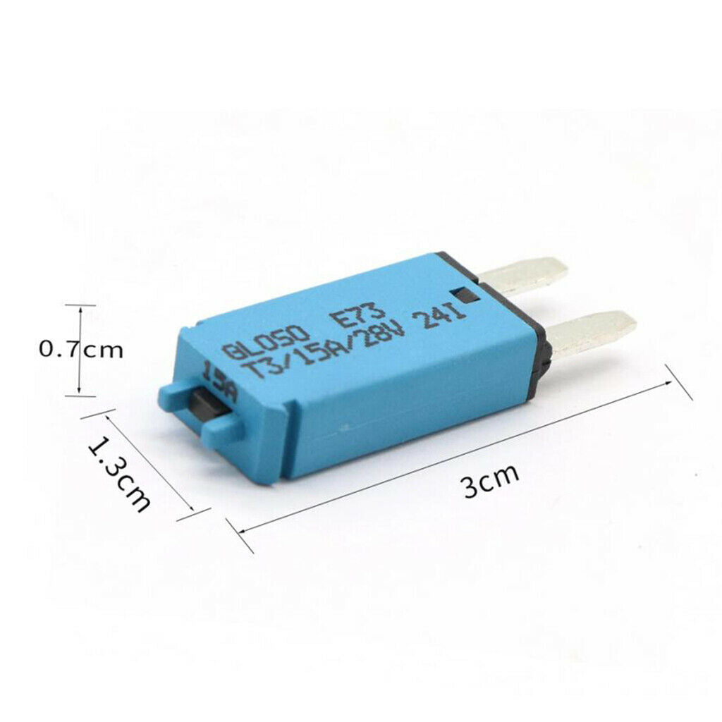 2 Pieces 12-24V Car Boat Circuit Breaker Samll Blade Fuse Resettable 15A+25A