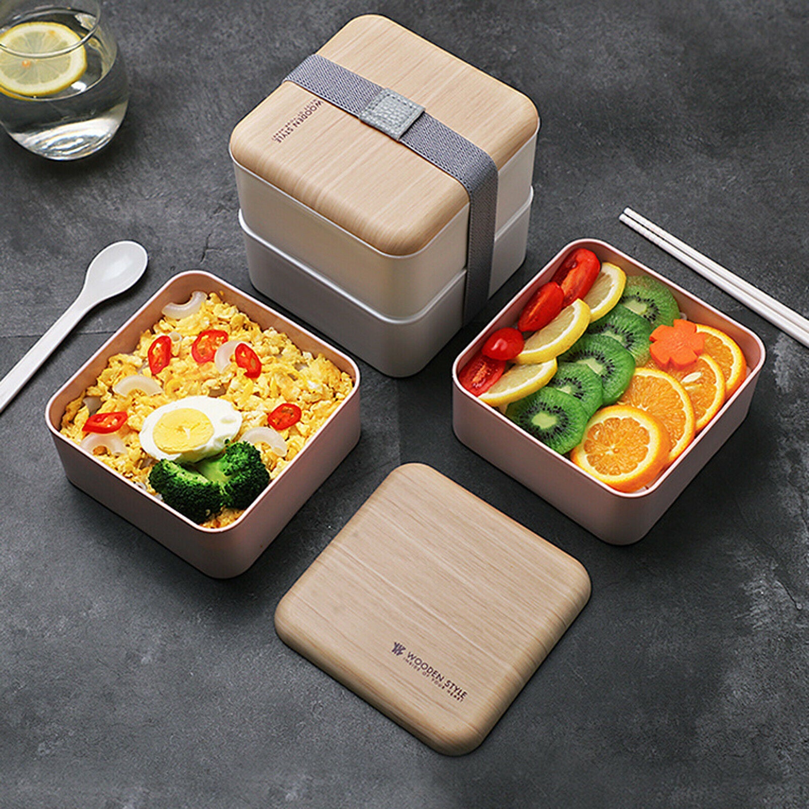 Lunch Box Double-Layer Food Container for Adults Kids Office Worker