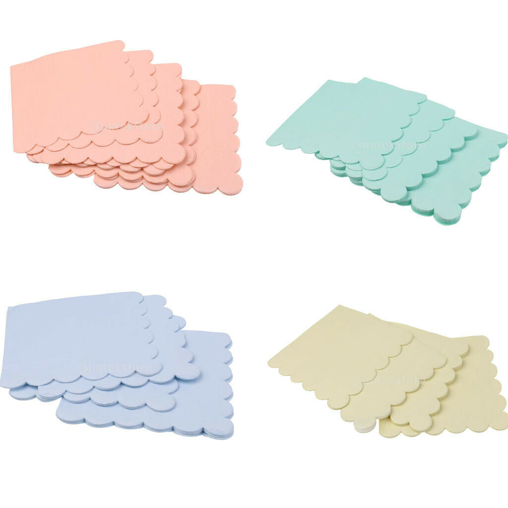 20xSolid Color Party Paper Napkin Serviettes Wedding Dinner Tableware Pink