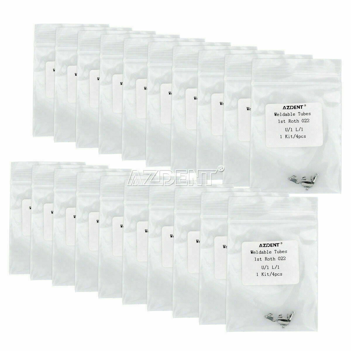 100Pack Dental Buccal Tube Non-Convertible Roth 022" U1L1 Weldable For 1st Molar