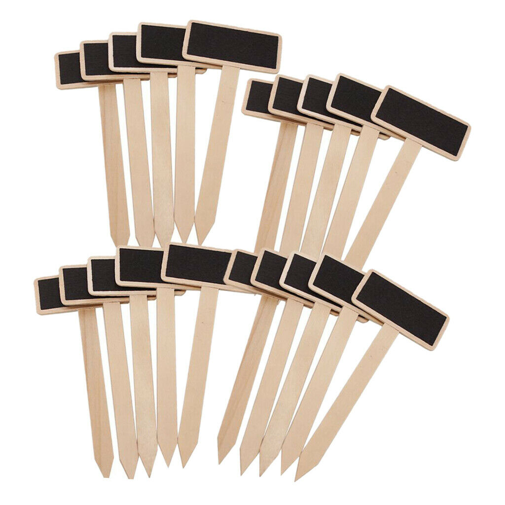 20x Mini Wood Blackboard Blackboard Memo Note for Herbs Flowers Vegetables