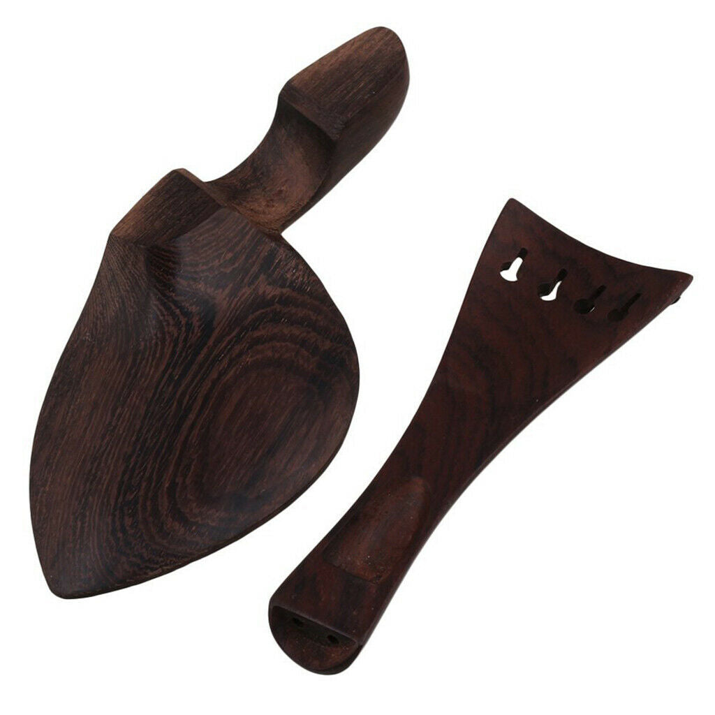 2 Sets Volin Chinrest TailpieceTuning Peg Tuner Endpin Accessories Brown