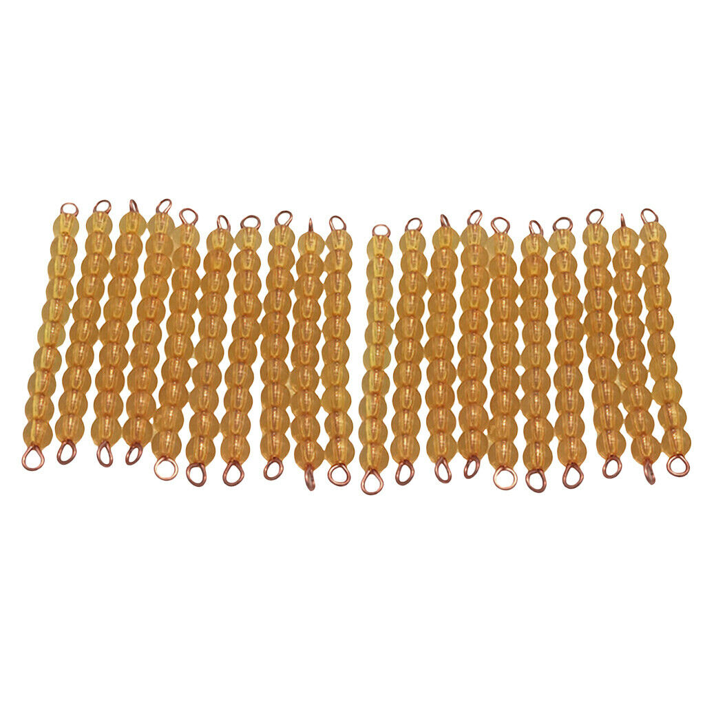 20 Pieces Montessori Golden Bead Thousand Beads 1-100 Numbers