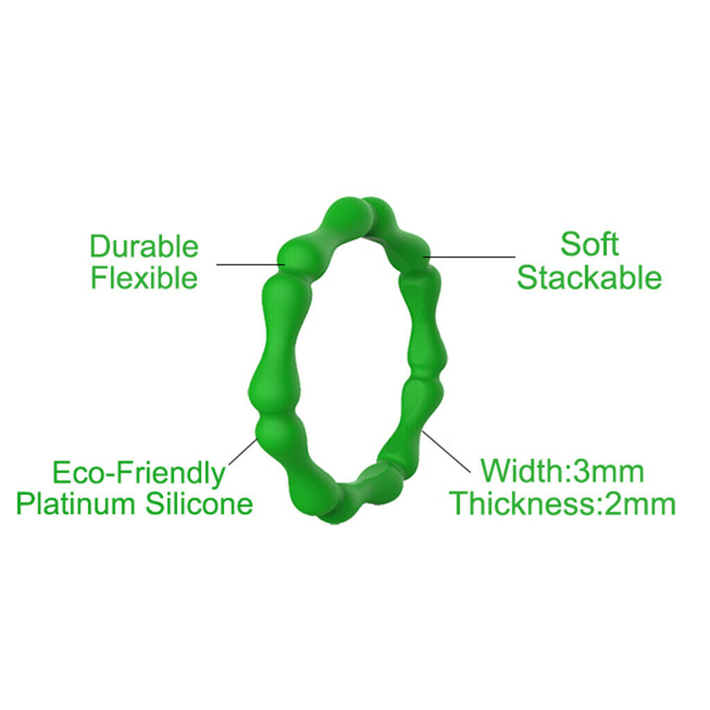 10x Silicone Rings Premium Fashion Forward Stackable Finger Ring 8