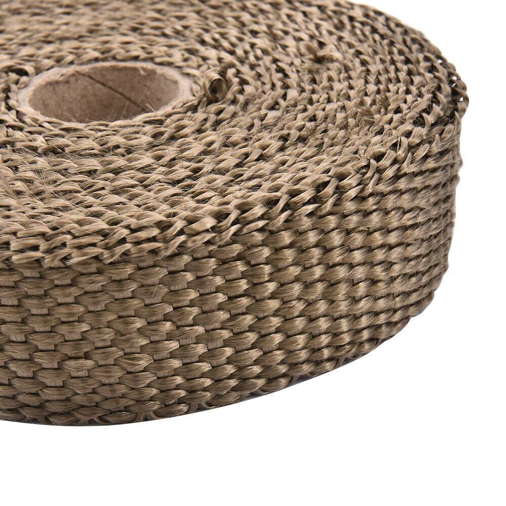 5M Titanium Pipe Header Manifold Exhaust Insulating Heat Wrap Tape With 4 Ties