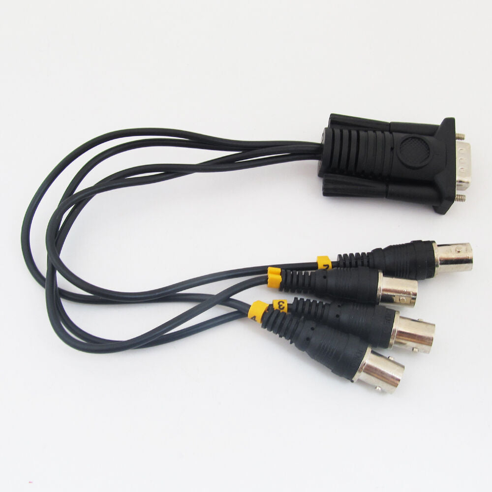 4pcs Black D-Sub 9pin 2 Row Male DE9 RS-232 to 4 BNC Female Video Adapter Cable