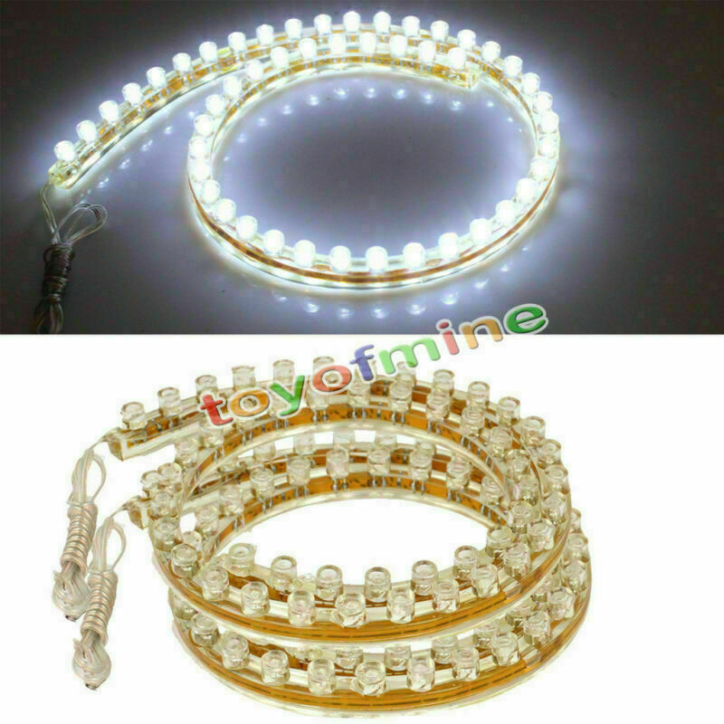 2pcs 48cm 48 LED Strip Light Car Motorcycle 12V Lamp Flexible Waterproof White