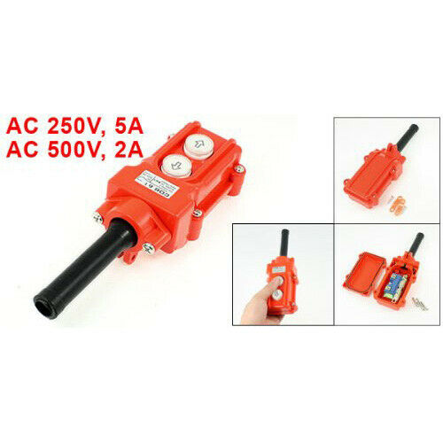 Water Proof Hoist Crane Pendant Up Down Station Pushbutton Switch W9V2V2