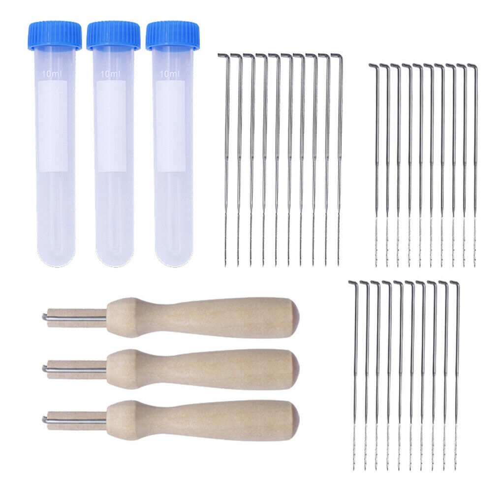 Felting Needles Replacement Needles with Clear Bottles Wooden Handle for