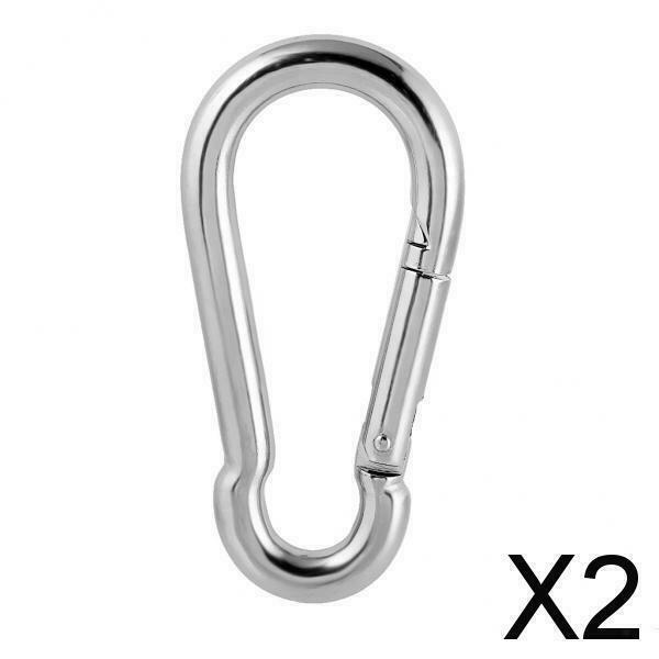 2X Camping Climbing 304 Stainless Carabiner Clip Snap Hook Quick Hitch-7