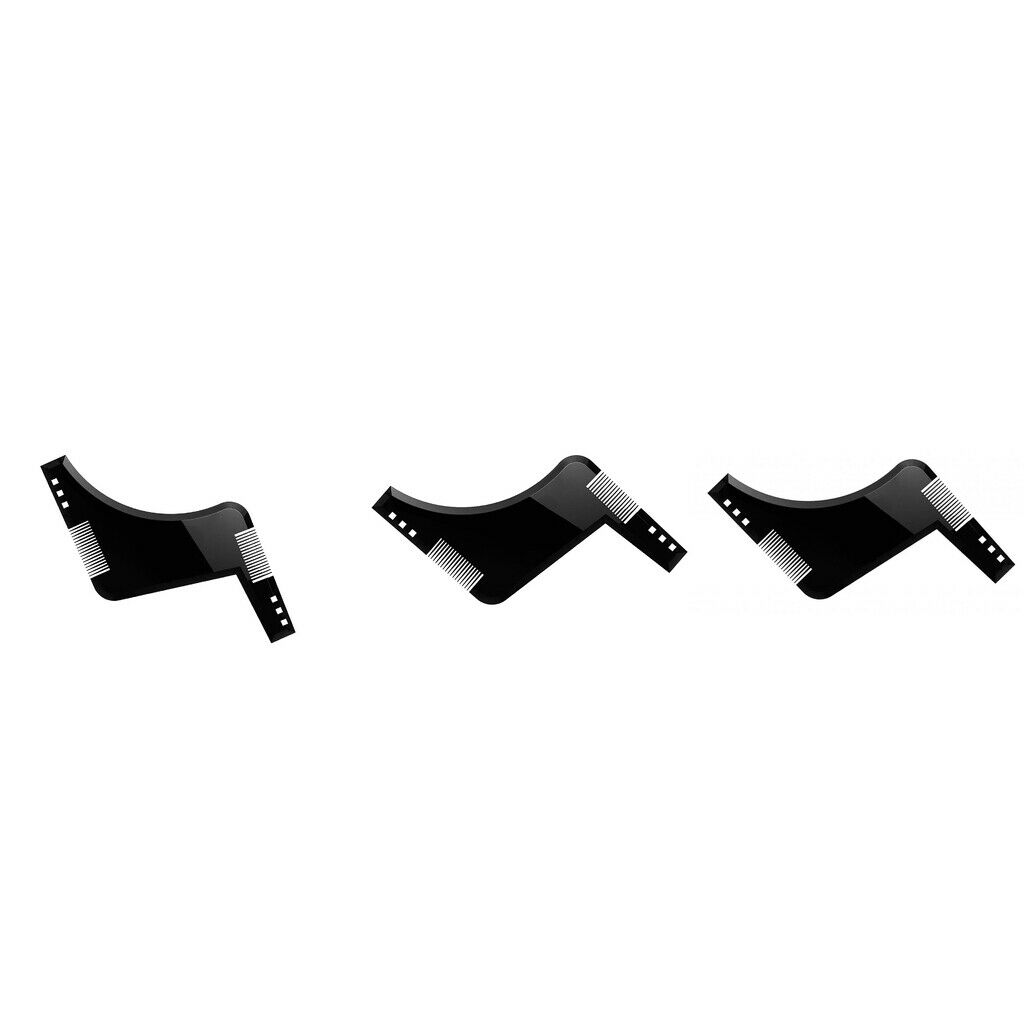 Set of 3 Plastic Beard Shaping Comb Facial Hair Shaving Template Guide