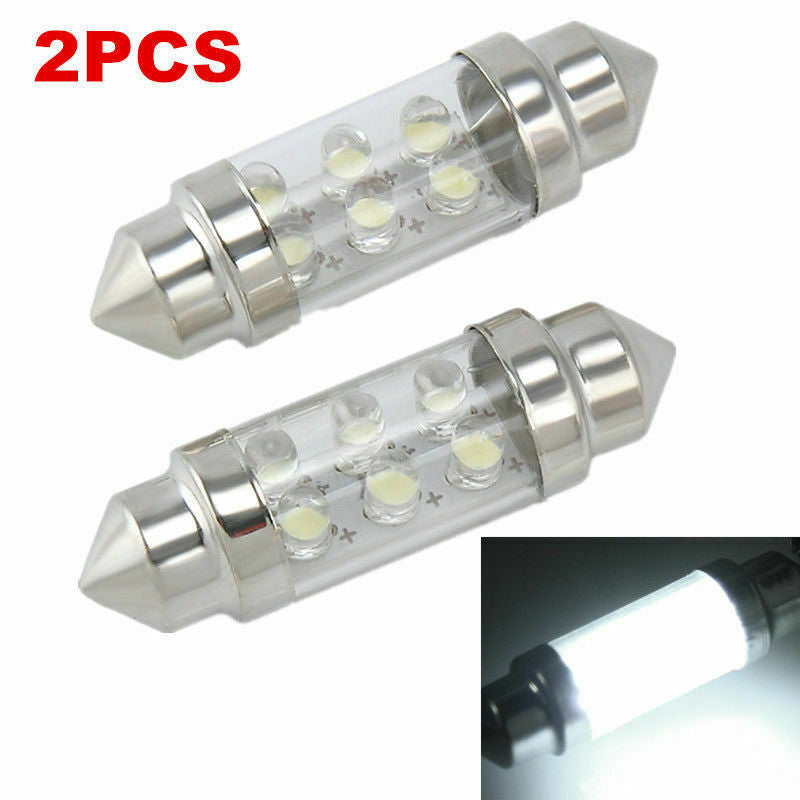 2X 6 LED Pure White Car Festoon Interior Dome C5W Light Lamp Bulb 36mm DC 12V